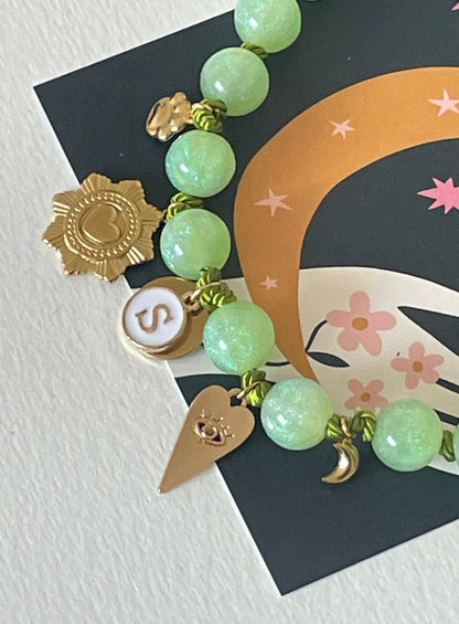 1F/Collier LOVE GLITTER PASTEL GREEN olive ✨🤩💚🐾🐶✨😍