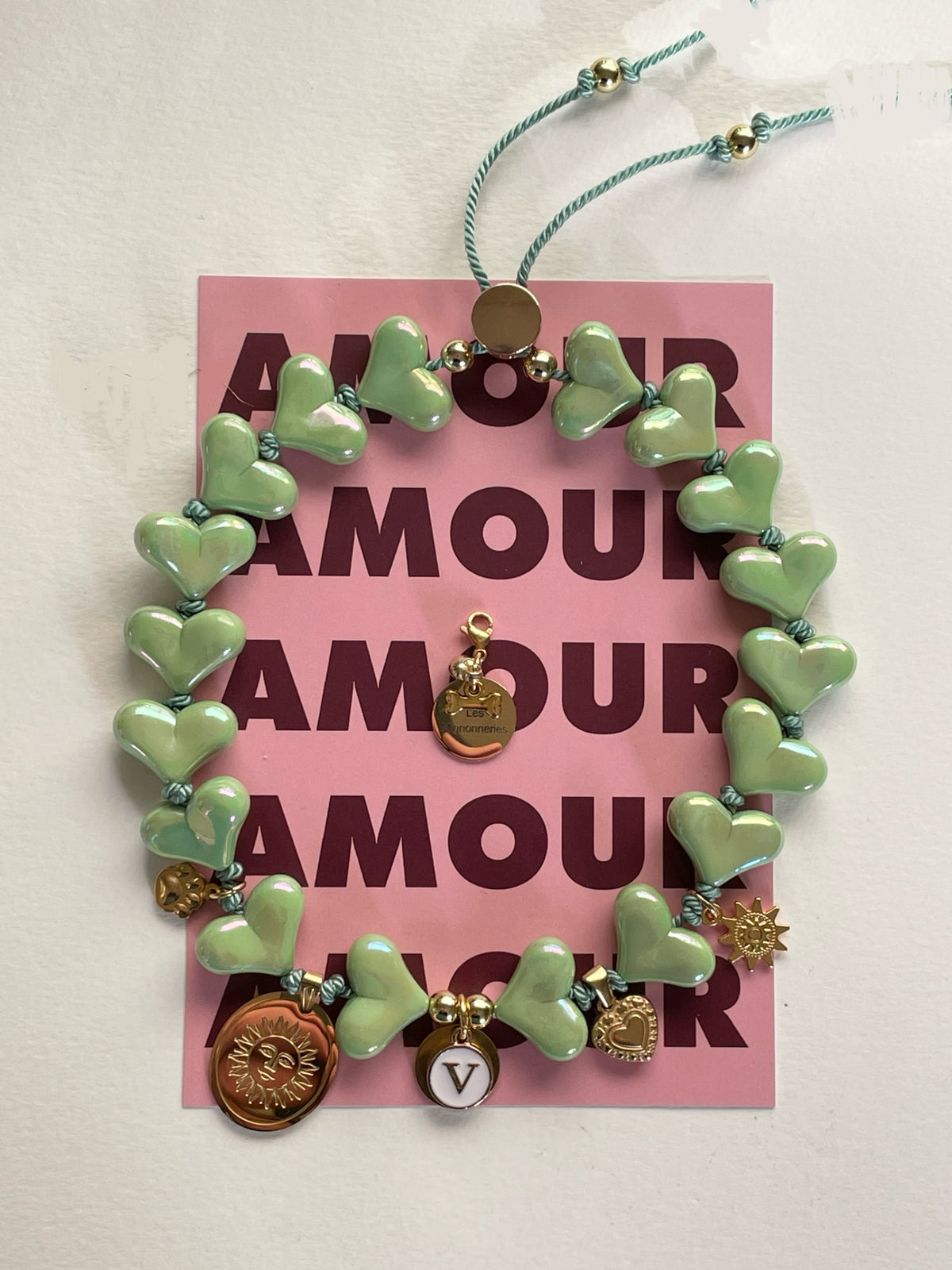 1C/ Collier LOVE GREEN HEART BRIGHT 🌞✨💚✨😍🤩🐾 également pour DOGMOM ❤️