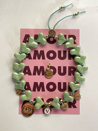 1C/ Collier LOVE GREEN HEART BRIGHT 🌞✨💚✨😍🤩🐾 également pour DOGMOM ❤️